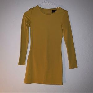 Mustard Long Sleeve Mini Dress